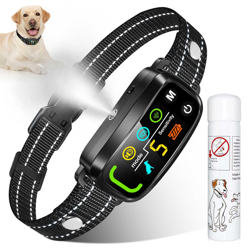 Citronella Bark Collar [1* Spray Refill] Anti Barking Training Collar, Citronella Dog Collar with 5 Adjustable Sensitivity Beep/Vibration/Spray Bark Collar for L/M/S Spray Dog Training Collar - BeesActive Australia
