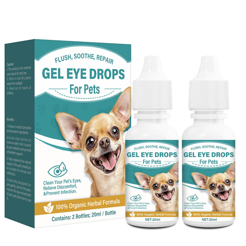 Cataract Drops for Dogs, Pet Gel Dog Eye Drops, Long Lasting Hydration,Improve Vision Clarity and Cataracts(2 x 20 mL) - BeesActive Australia