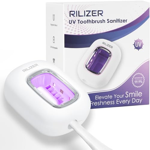 UV Toothbrush Sanitizer Cover, Rechargeable Travel Cap with Magnetic Wall Mount, Portable Cleaner for Any Size Toothbrush White