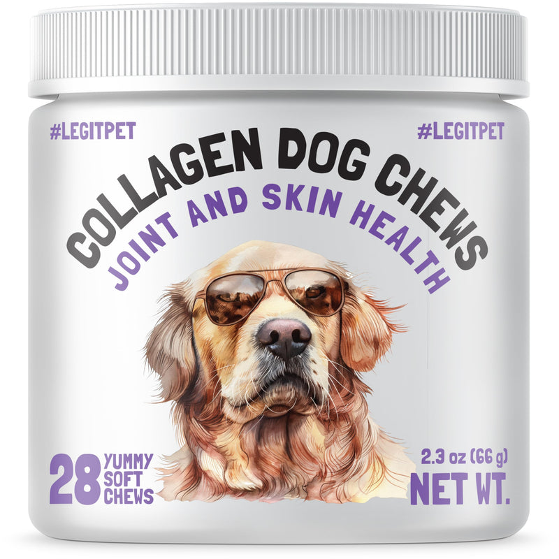 Collagen Dog Chews for Joint & Skin Health 28 Soft Chews All Breeds Mobility, Cartilage Repair & Pain Relief Hip & Joint Skin Coat Anti-inflammatory Support Eggshell Membrane Senior & Adult Dogs - PawsPlanet Australia