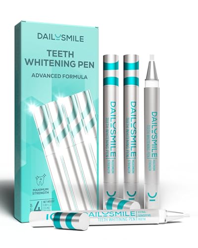 Advanced Formula Teeth Whitening Pen, Strong Teeth Whitening Gel, Gentle Tooth Whitening Pen, Teeth Whitening for Sensitive Teeth, Daily Teeth Stain Remover, Instant White Smile-4PK