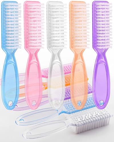 10-Pack Nail Brush Set, Fingernail & Toenail Cleaning Brushes
