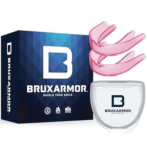BruxArmor Custom Fit Mouth Guard for Sleep and Grinding, 2-Pack, Pink
