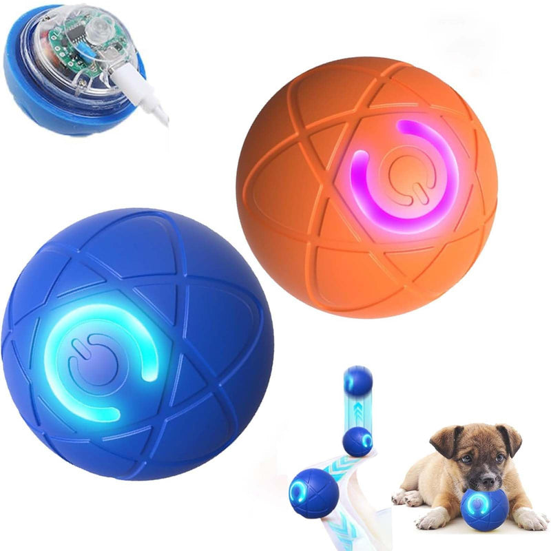 Shaky Ball Toy for Dogs, Vibrating Dog Ball, Shaky Ball Dog Toy, Automatic Moving Dog Toy Ball, Bouncing Ball Dog Toy, Suitable for All Dogs (Blue+Orange)