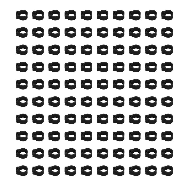 Fydun 100PCS S Leg Rings, 8mm Pigeons Identification Poultry Plastic Bird Foot Clip Pool Vacuum Hoses Bands No Words SuppliesOrange Health Supplies Band for Identify Orange (Black) Black