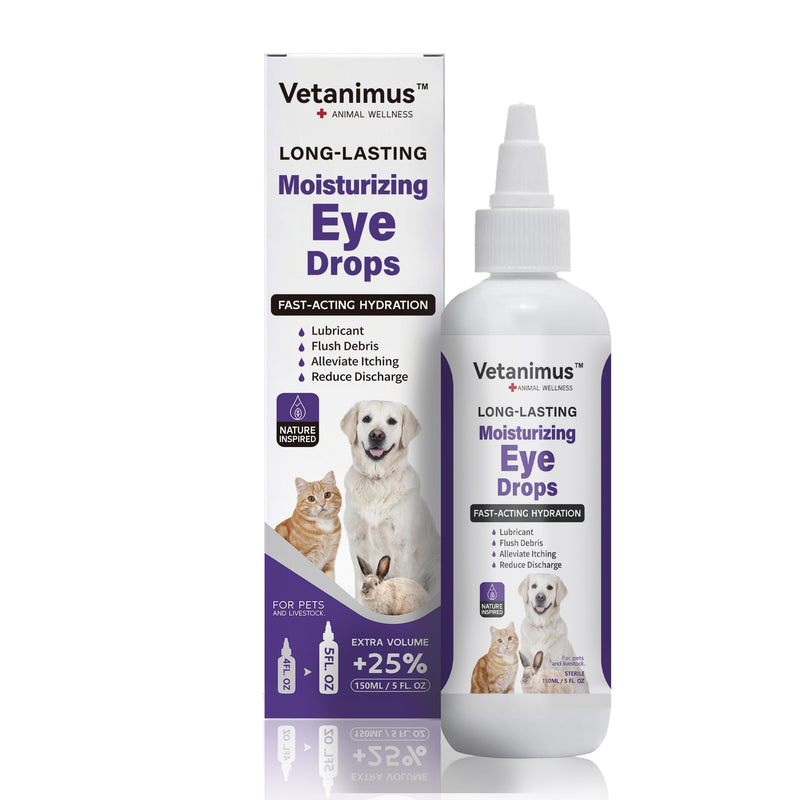 Refreshing Moisturizing Eye Drops 150ml/5 fl.oz for Dogs, Cats, and Livestock Fast-Acting Hydration 1 Bottle