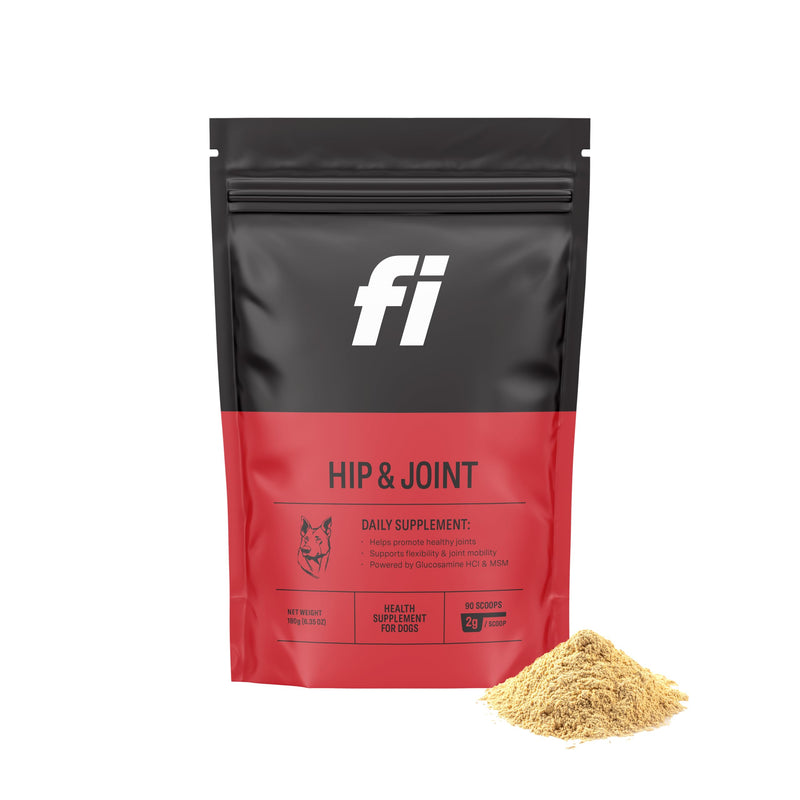 Fi Hip & Joint Supplement for Dogs | Powder Joint Support | Glucosamine, Chondroitin & MSM, Krill, Zinc | Promotes Mobility, Flexibility, Bone and Cartilage Health | Vet-Formulated | 90 Scoops