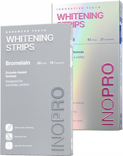 2-in-1 Teeth Whitening Strips Kit 35 Treatments - Advanced Teeth Whitening Kit (14 Treatments) + Innovative Teeth Whitening Kit (21 Treatments)