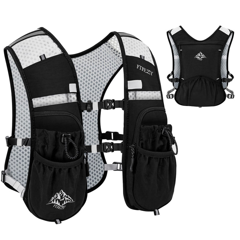 Running Hydration Vest for Women Men - Waterproof Running Water Backpack Hydration Pack with 12 Pockets, Lightweight Water Vest for Hiking Trail Cycling Marathon Race Black-Only Vest Medium - BeesActive Australia