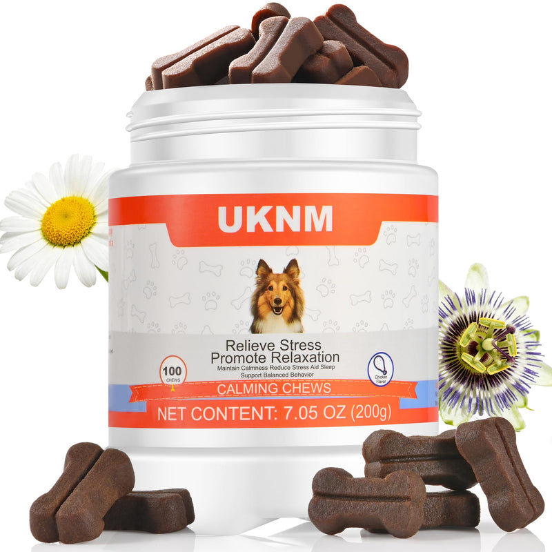 Dog Calming Chews 100 Count Large Particle,Anxiety Relief Treats for Dogs,Sleeping Aid Supplement,Aid with Separation, Barking, Stress Relief, Thunderstorms 100% Natural Ingredients,Chicken Flavor