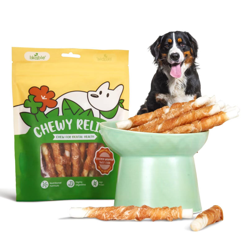 Likable High-Protein Chicken-Wrapped Chew Sticks for Dogs – Grain-Free Dental Treats with Real Meat, Low-Fat Puppy & Adult Snacks, Portable Training Rewards 7.05 oz（Pack of 1） chicken wrapped twist stick 7.05 Ounce (Pack of 1)