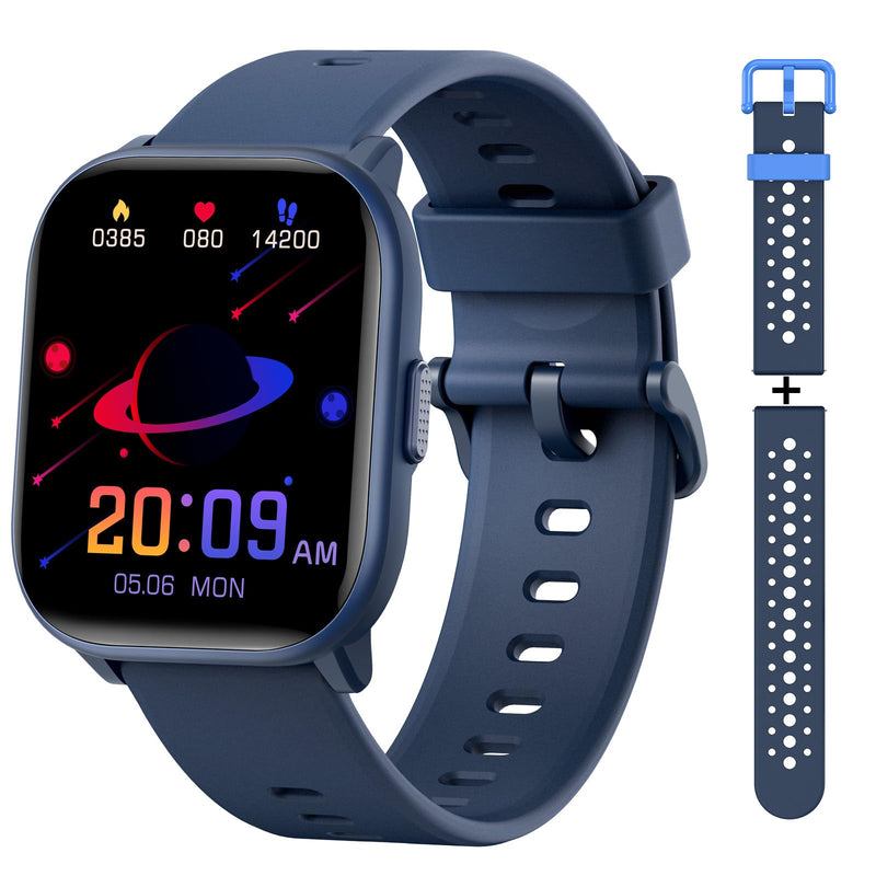 meoonley Kids Watch for Girls Boys with IP68 Waterproof, Girls Watch with 19 Sports Modes, Sleep Tracking, Pedometer, Stopwatch, Kids Activity Tracker, Birthday Gifts for Girls Age 6-15 Years Old Blue