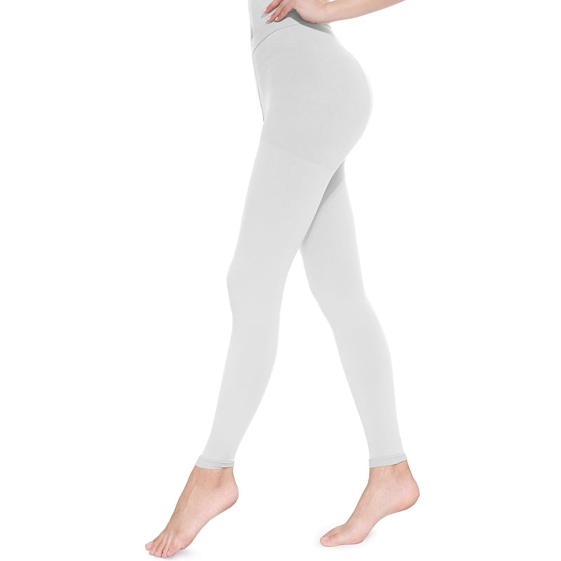 Medical Compression Pantyhose Stockings for Women & Men, 20-30mmHg Graduated Support Tights, Opaque Footless Waist High Compression Stockings & Leggings for Varicose Veins, Edema Large White - BeesActive Australia