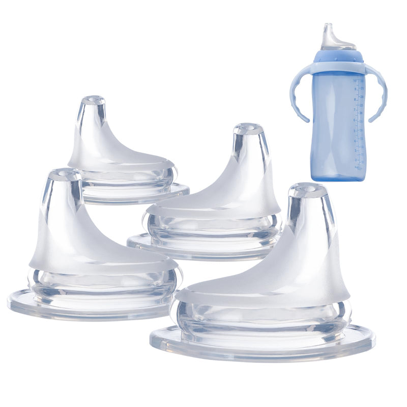 4Pack Replacement Silicone Spout Compatible with NUK, Soft Spout Replacement for NUK Active and Learner Cups, Easy Transition from Bottle to Cup, No Spill for Sippy Cup Nipples - BeesActive Australia