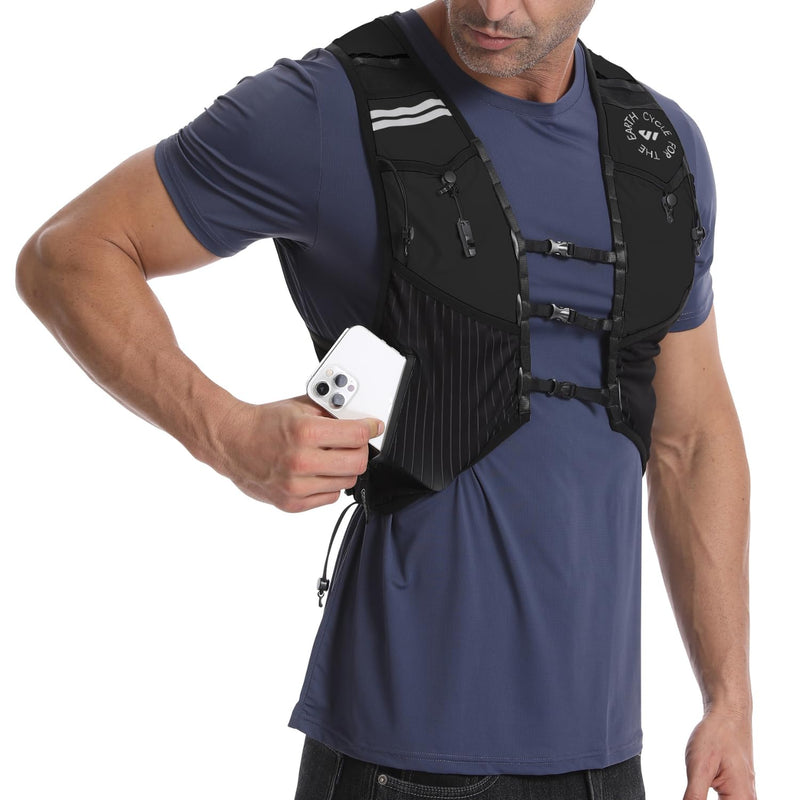 Wulibike Running Hydration Vest for Women Men,Water Backpack Lightweight Quick-Drying with Pockets for Trail Hiking Biking Black(S-M) - BeesActive Australia