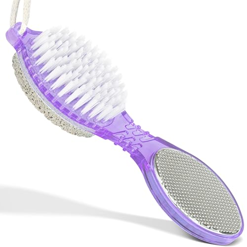 DecorRack 4 in 1 Pedicure Paddle Kit with Pumice Stone, Purple (1 Pack)