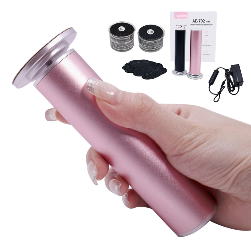 4.8IN Longer Electric Foot Callus Remover with 80pcs Sandpaper Discs, Professional Aluminum Callus Remover for Feet, Stepless Speed Control Pedicure Tools for Dead Skin (Pink) Pink - BeesActive Australia