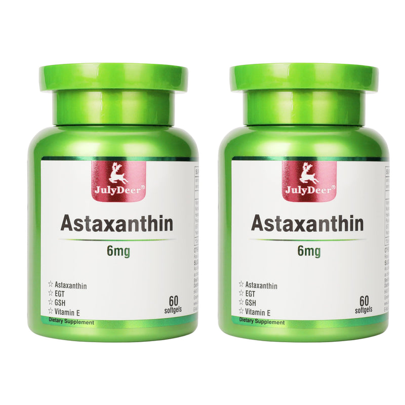 2 Bottles Astaxanthin 6 mg with Nicotinamide Vitamin E Premium Antioxidant Supplement EGT GSH - for Skin, Eye, Joint & Immune System Health Cell Health & Energy‰∏®5 in 1-120 Softgels 2 Bottles 120 Softgels - BeesActive Australia