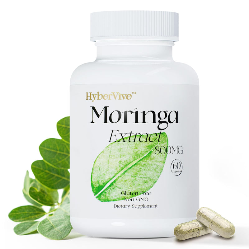 Moringa Pure Capsules 800mg Supplment, Supports Energy, Skin & Gut Health, Non-GMO & Gluten Free, Made in USA - 60 Vegan Capsules