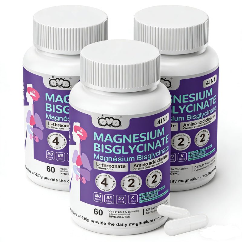 420 Mg Magnesium Bisglycinate Threonate Amino Acid Chelated Supplement with Vitamin and Potassium High Absorption Formula for Muscle Relaxation Bone & Joint Support Magnesium Complex Capsules(180) 180