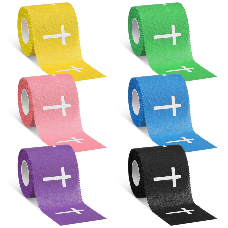 Geiserailie 6 Pcs Easter Gift Cross Tape Christian Sports Athletic Tape Religion Wrist Wrap for Soccer Football Baseball Boxing Hockey Bible Verse Jesus Easter Gift for Christian Church Group - BeesActive Australia