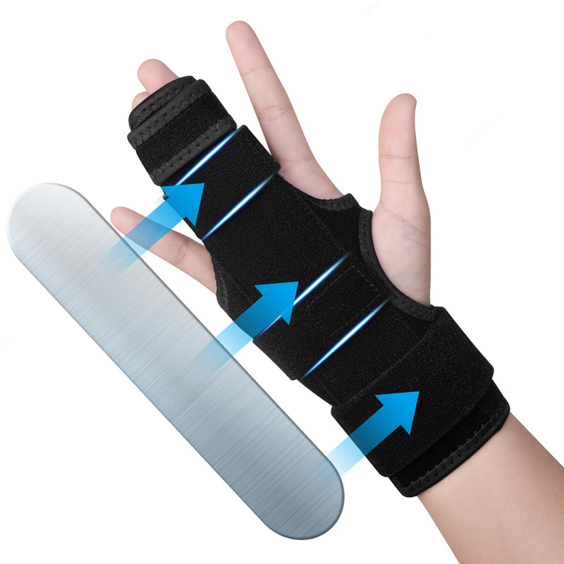Trigger Finger Splint, 2 Finger Brace for Index, Middle, Ring, Pinky Finger, Treatment for Hand Fractures, Arthritis (L/XL, Right) L/XL
