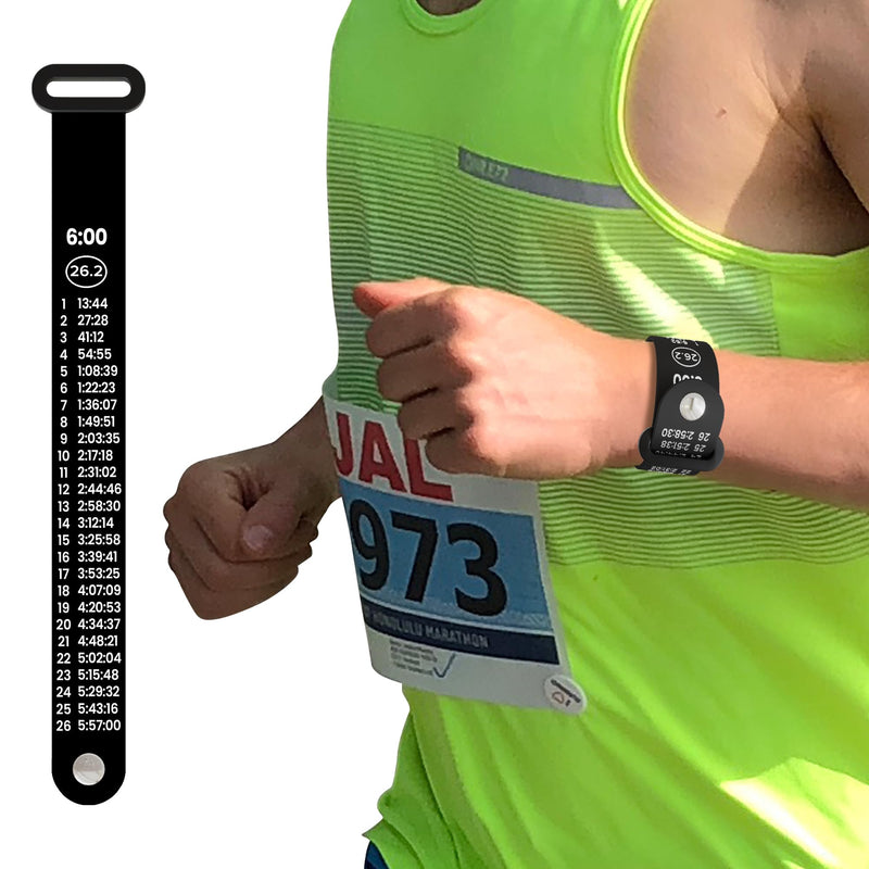 BibBoards Marathon Pace Band - Your Personal Pace Coach for Races & Training to Crush Goals - Waterproof, Lightweight Race Pace Band - Running Accessories for Half & Full Marathons Full Marathon 6:00