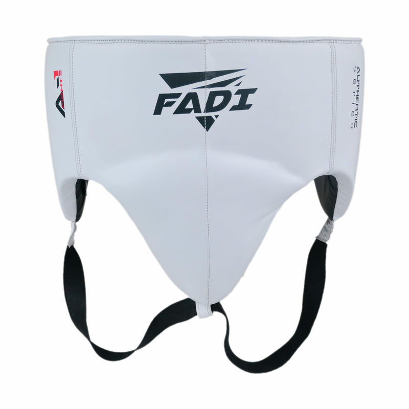 Authentic Series A1 Cowhide Leather Groin Protector - Groin Guard with Protective Cup for Boxing, Muay Thai, Kickboxing, MMA Training, Karate, Taekwondo White Medium - BeesActive Australia