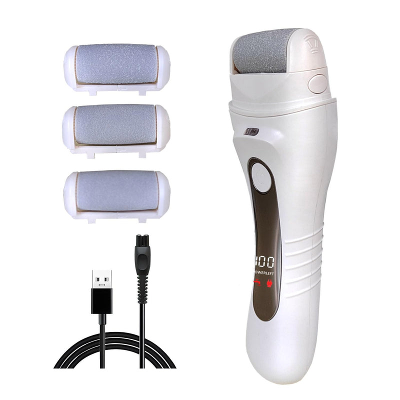 Electric Callus Remover for feet - FSA Eligible - Portable Rechargeable Electric Foot Files with 3 Heads - Pedicure Kit for Dry Dead Hard Cracked Skin 1 Count (Pack of 1) - BeesActive Australia
