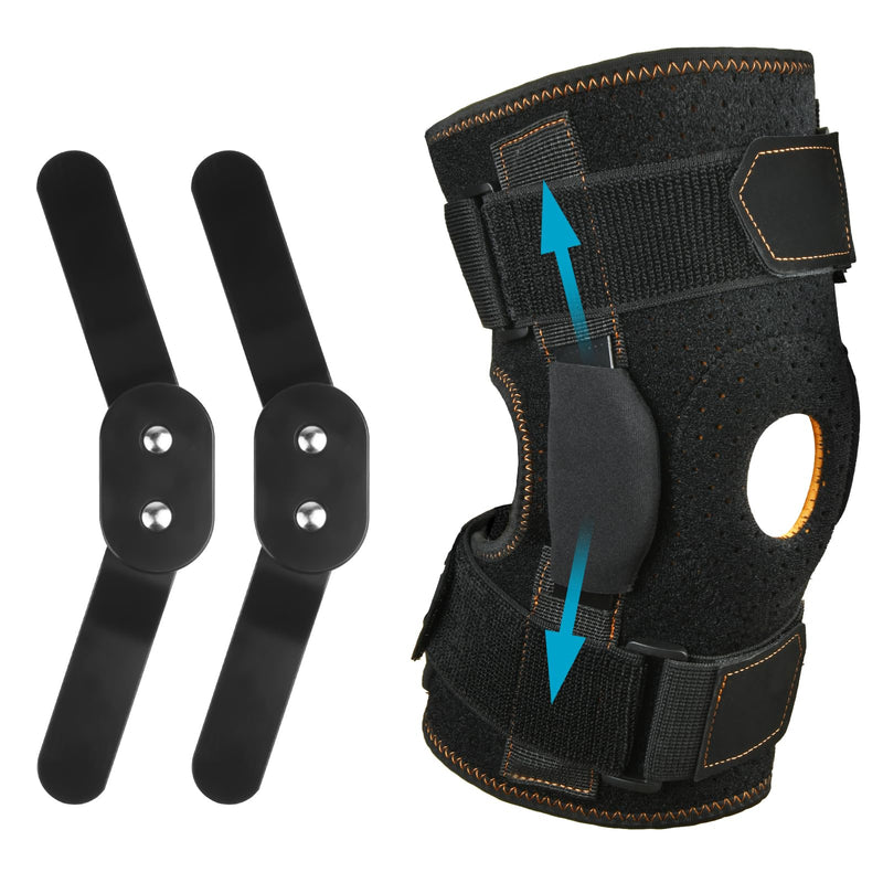 Knee Support Open Patella, More Stable Hinge Structure, Knee Pads with Parallel Straps & Dual Side Stabilizers, Suitable for Arthritis, Meniscus Tear, Tendonitis, ACL, Ligament Injury, XL