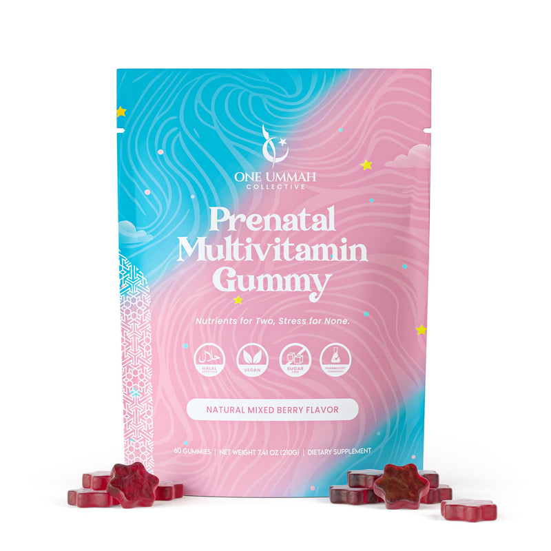 Halal Certified Prenatal Gummies - Essential Vitamins with Folate, Biotin, & Zinc for Baby’s Development & Mom’s Wellness - Easy Digestion & High Absorption - Tasty Gummy Supplement