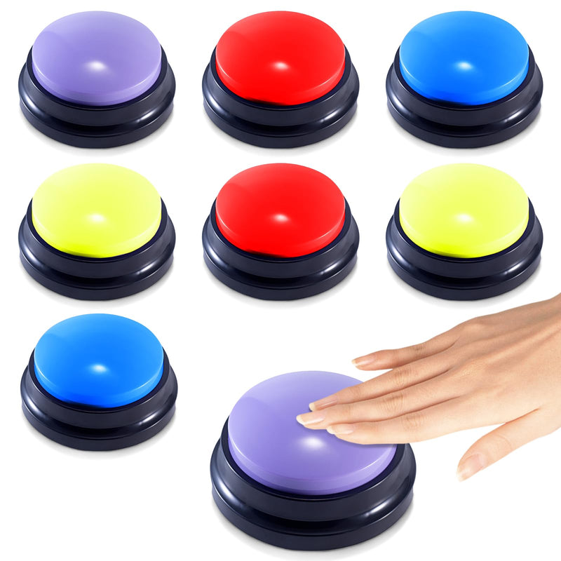 8 Pieces Voice Recording Button Dog Buttons for Communication Pet Training Buzzer Recordable Answer Buzzers Button Game Show Buzzers Funny Gift for Family Study Office Home Trivia Nights - BeesActive Australia