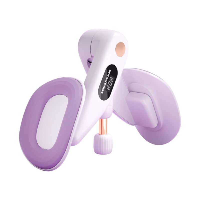 Thigh Hip Trainer for Beginner, Thigh Trainer, Pelvic Floor Strengthener with Built-in Smart Counter, Postpartum Rehabilitation Equipment, Portable Home Gym for Adduction Training Purple