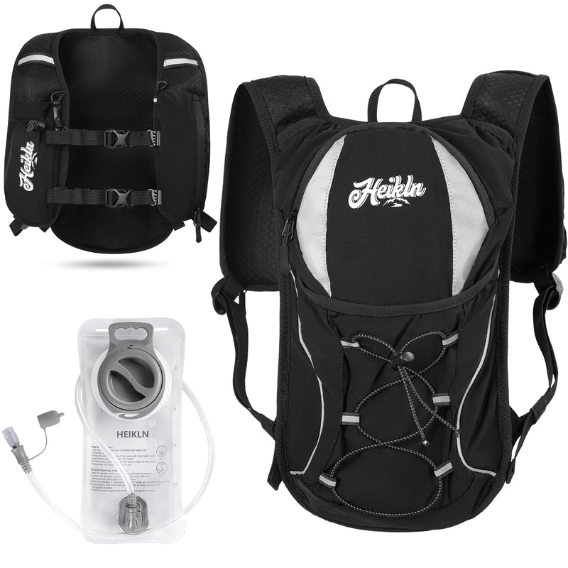 Hydration Backpack,Lightweight Water Backpack with 2L Water Bladder Running Hydration Vest Backpack for Hiking Running Cycling Hiking Black