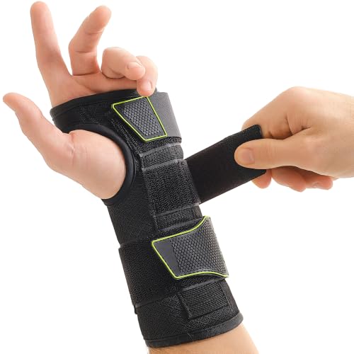 ZOFORE SPORT Wrist Brace for Carpal Tunnel with Metal Splint, Men and Women, Left Hand, XL Left Hand - L/XL Black