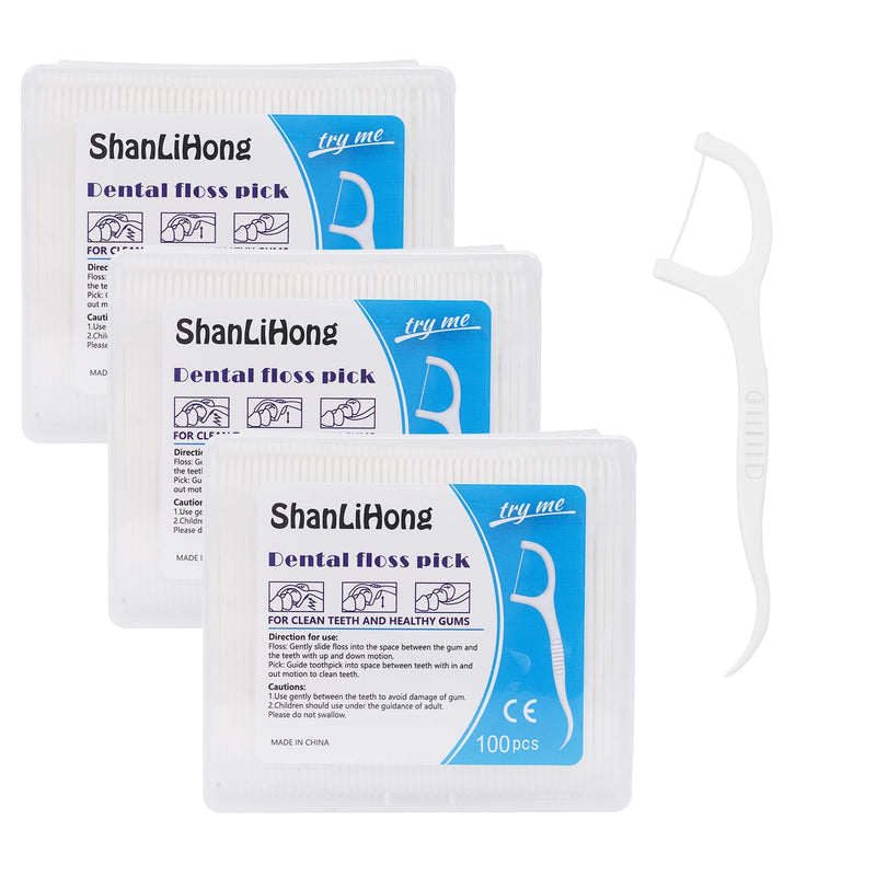 Dental Floss Picks 300ct - Dentist-Approved Double Clean Flossers with Toothpick | Extra Strong Floss & Built-in Pick | Ergonomic Handle for Teeth & Gums | Portable for Kids & Adults