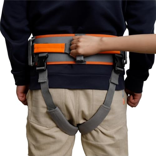 King Mills Gait Belt with Handles, Physical Therapy Safety Belt, Orange, L L: 31"-41"