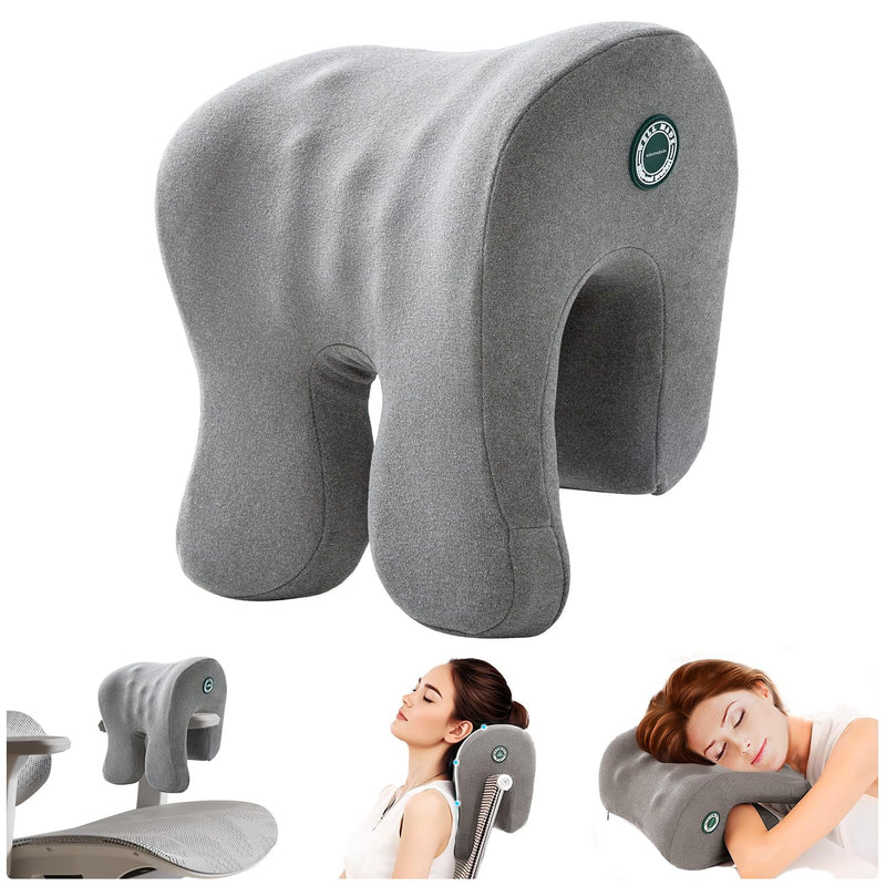 MOONYOOY Office Chair Headrest Pillow Attachment & Desk Nap Cushion, Memory Foam Neck Support with U-Shape Hanger Design for Office Chairs, Armrest Elbow Relief, and Restful Power Napping