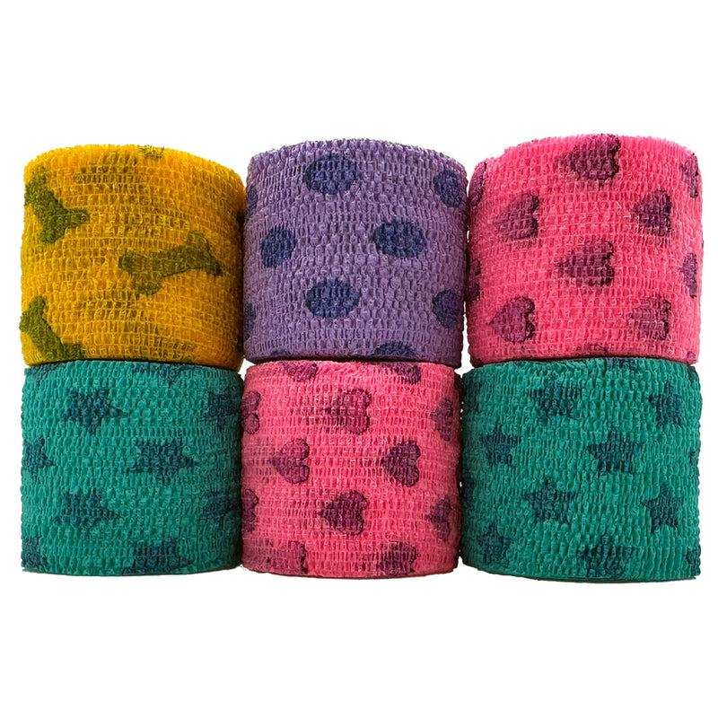 PetFlex Pet Pack – Flexible Self-Adhering Elastic Bandage for Wound Care – First Aid Wrap for Small Animals Like Dogs, Cats, and Other Pets - 2 inch, 6 Rolls 6 Count - BeesActive Australia