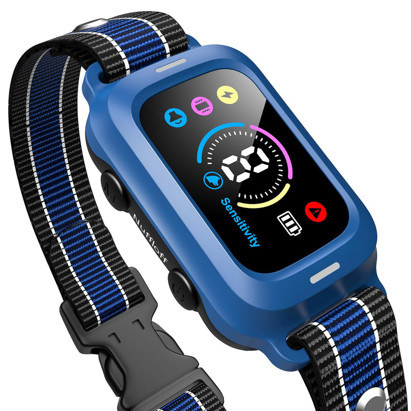 Bark Collar - Automatic Anti Barking Collar with 8 Sensitivity, Rechargeable Smart Bark Collar for Large Medium Small Dogs, Waterproof Bark Training Collar with Adjustable Beep Vibration Static Modes Blue - BeesActive Australia