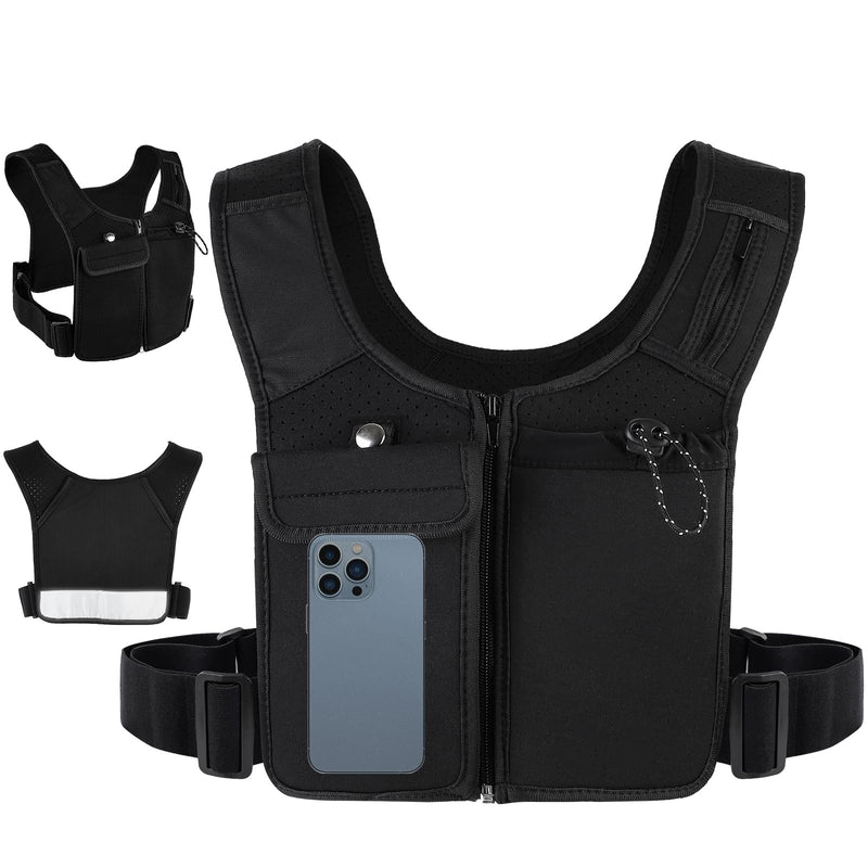 Hydration Running Vest for Men Women, Breathable, Sweatproof Lightweight Hydration Backpack Pack with 5 Pockets, Phone Holder, Adjustable and Reflective Vest for Running Hiking Cycling Marathon