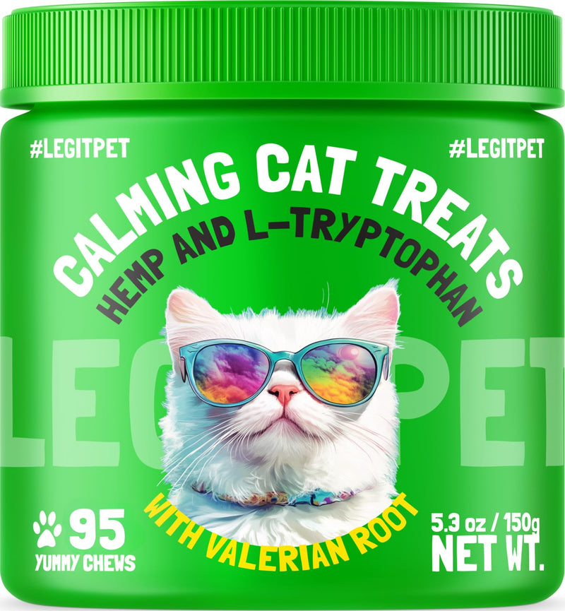 Cat Calming Treats Natural Anxiety Relief for Indoor Cats Stress & Travel Storm Separation Support Helps with Vet Visits, Grooming & Loud Noises Soothing Behavior Aid 95 Yummy Chews - PawsPlanet Australia