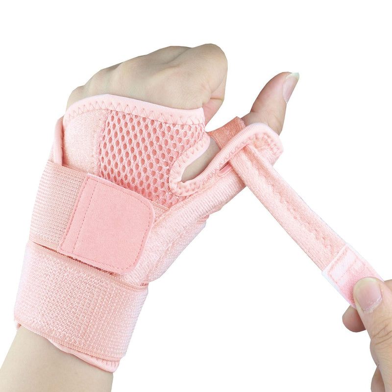Thumb Brace, Thumb Spica Splint for Right Hand or Left Hand for Arthritis Pain & Support, Trigger Thumb Splint and Stabilizer for Carpal Tunnel Pain Relief, Tendonitis, Sprain, Pink
