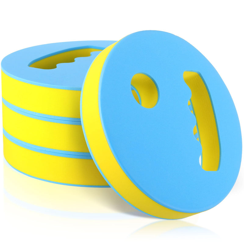 Hungdao 4 Pcs Water Exercise Discs Water Weights for Pool Exercise Set EVA Foam Aerobic Equipment for Adults Hand Held Pool Resistance for Swimming Beginners Arthritis Yellow and Blue - BeesActive Australia