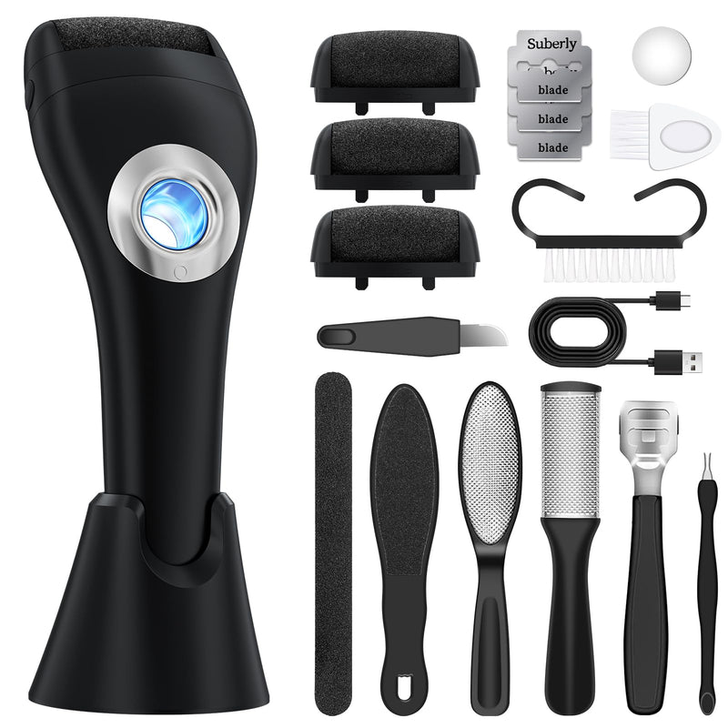Callus Remover for Feet Foot Scrubber - 3 Speeds & with Holder, Portable Pedicure Tools Kit Foot File Callus Remover, Waterproof Professional Pedicure Tool Foot Care for Deadskin Hard Cracked Dry Skin - BeesActive Australia