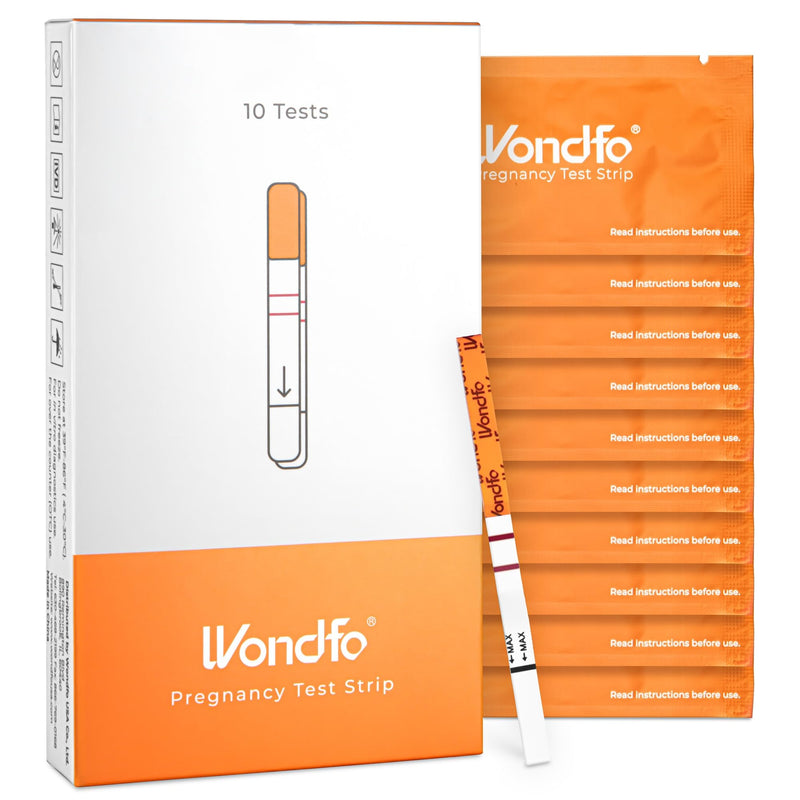 Wondfo Pregnancy Test Strips - HCG Detection 25 MIU/ml, Home Test of Reliable Result - 10 Count 10 Count (Pack of 1) - BeesActive Australia