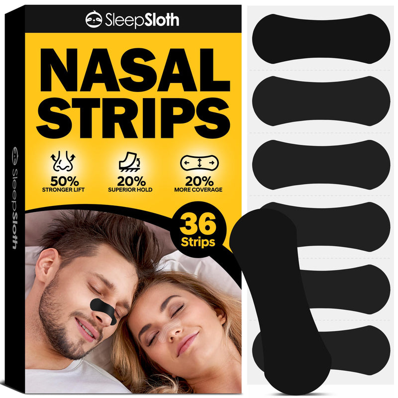 Nasal Strips (36 Strips), Nasal Strips for Breathing, Nasal Strips for Sensitive Skin, Congestion Relief Caused by Colds & Allergies, Universal Fit, Extra Strength, Black
