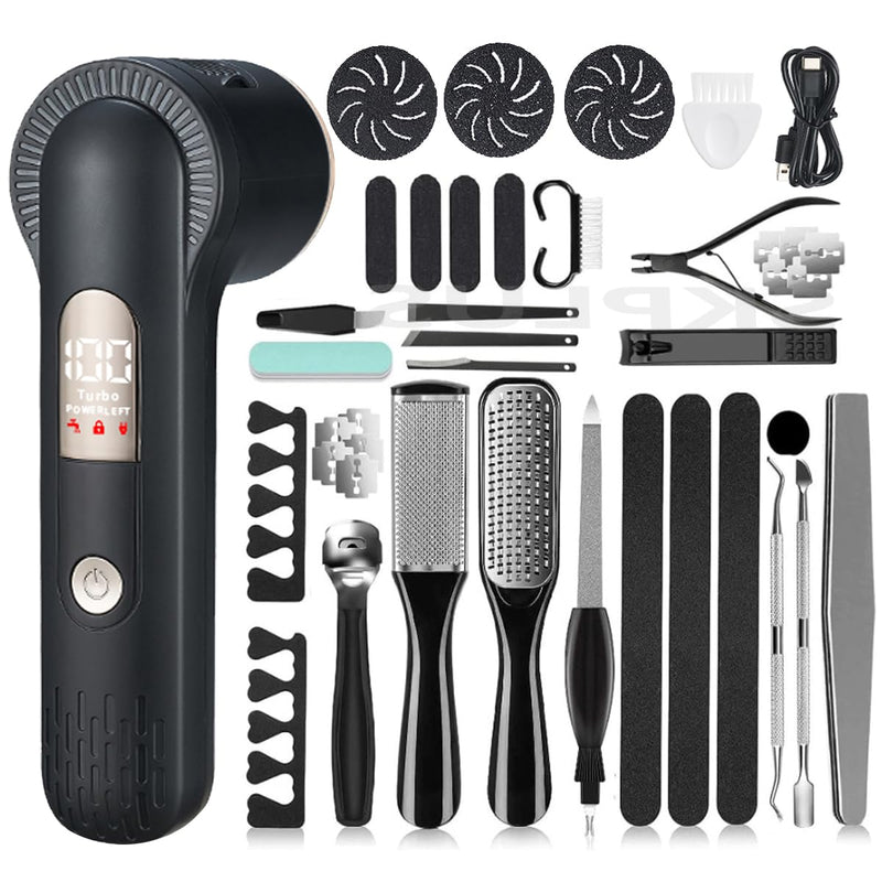 Electric Callus Remover with Dander Vacuum for Feet, Portable 36 in 1 Pedicure Kit Foot File Callus Remover, Waterproof Rechargeable Foot File for Foot Care with 3 Heads&LCD Display - BeesActive Australia