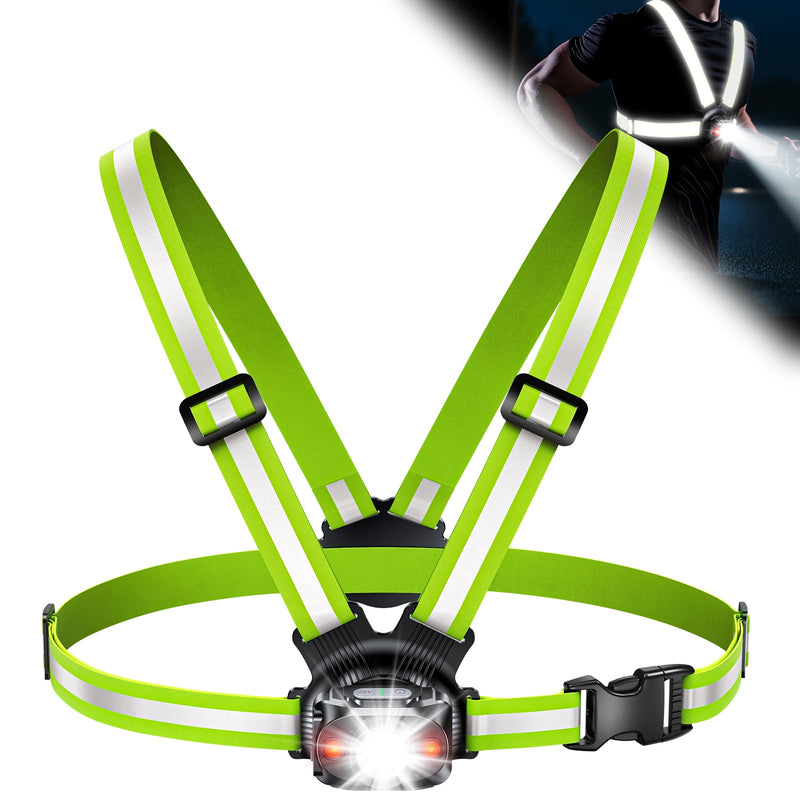 Running Lights for Runners, 500 Lumens Running Light with 45° Adjustable Tilt, 360° Reflective Vest & IPX4 Waterproof Rechargeable Light Up Gear for Night Walking/Cycling/Jogging/Hiking - BeesActive Australia