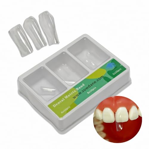 30pcs/Pack Dental Matrix Bands Anterior Matrix Strip Metal Matrices Transparent Bow Anterior Matrices Sectional Contoured Matrix System